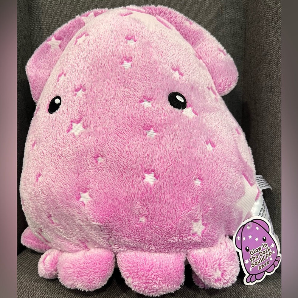Glow In The Dark Squid Plush - 15”
